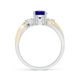 thumbnail image 5 of ANGARA Natural 0.9 Ct. Tanzanite with Diamond Three Stone Ring in 14K White & Yellow Gold for Women (Ring Size: 3), 5 of 11