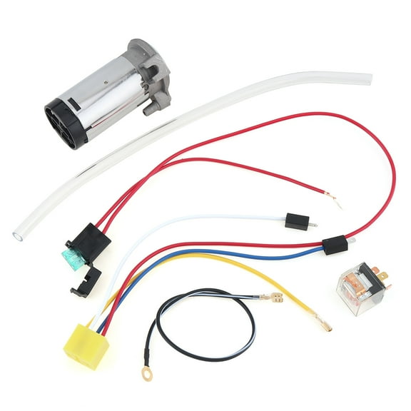12V Air Compressor for Air Horn with Air Hose, Wires, Relay, Full Set Air Compressor Kit