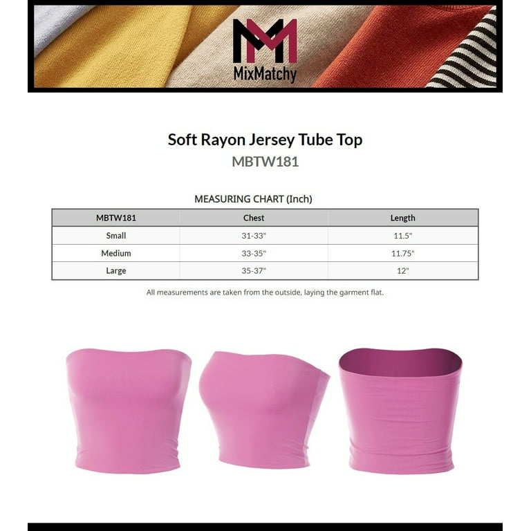 MixMatchy Women's Soft Rayon Jersey Tube Top - Walmart.com