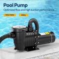 thumbnail image 2 of SPECSTAR 110V 2.0 HP 6500 GPH Powerful Self Primming Single Voltage Swimming Pool Pump with Strainer Basket, 2 of 8