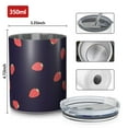 thumbnail image 4 of 12oz Coffee Tumblers Red Strawberry Plants Dark Pattern Stainless Steel Vacuum Insulated Travel Tumbler Coffee Cups Mug with Lid and Straw with Cleaning Brush for Cold & Hot Drinks, 4 of 5