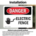 thumbnail image 3 of (2 Pack) Electric Fence OSHA Danger Sign 14 Inch X 10 Inch Vinyl Label Decal Sticker Weather Resistant, UV Protected for Workplace, Business, and Construction Site, Made in the USA, 3 of 7