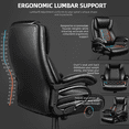 thumbnail image 3 of Waleaf Heavy Duty Big and Tall Office Chair 500lbs with Adjustable Lumbar Support,High Back Office Chair for Adults, 3 of 7