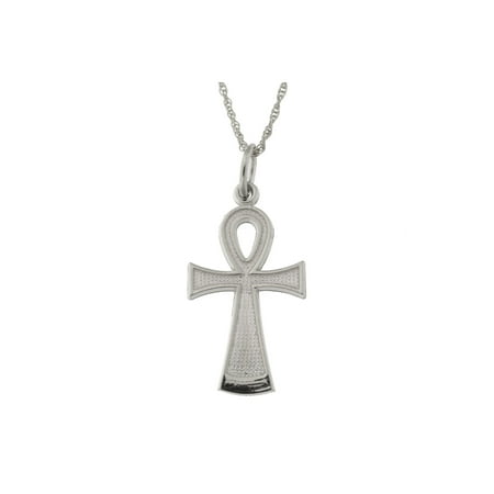 14k Ankh Cross Pendant - 14k Yellow or White Gold Egyptian Ankh Cross Pendant Necklace