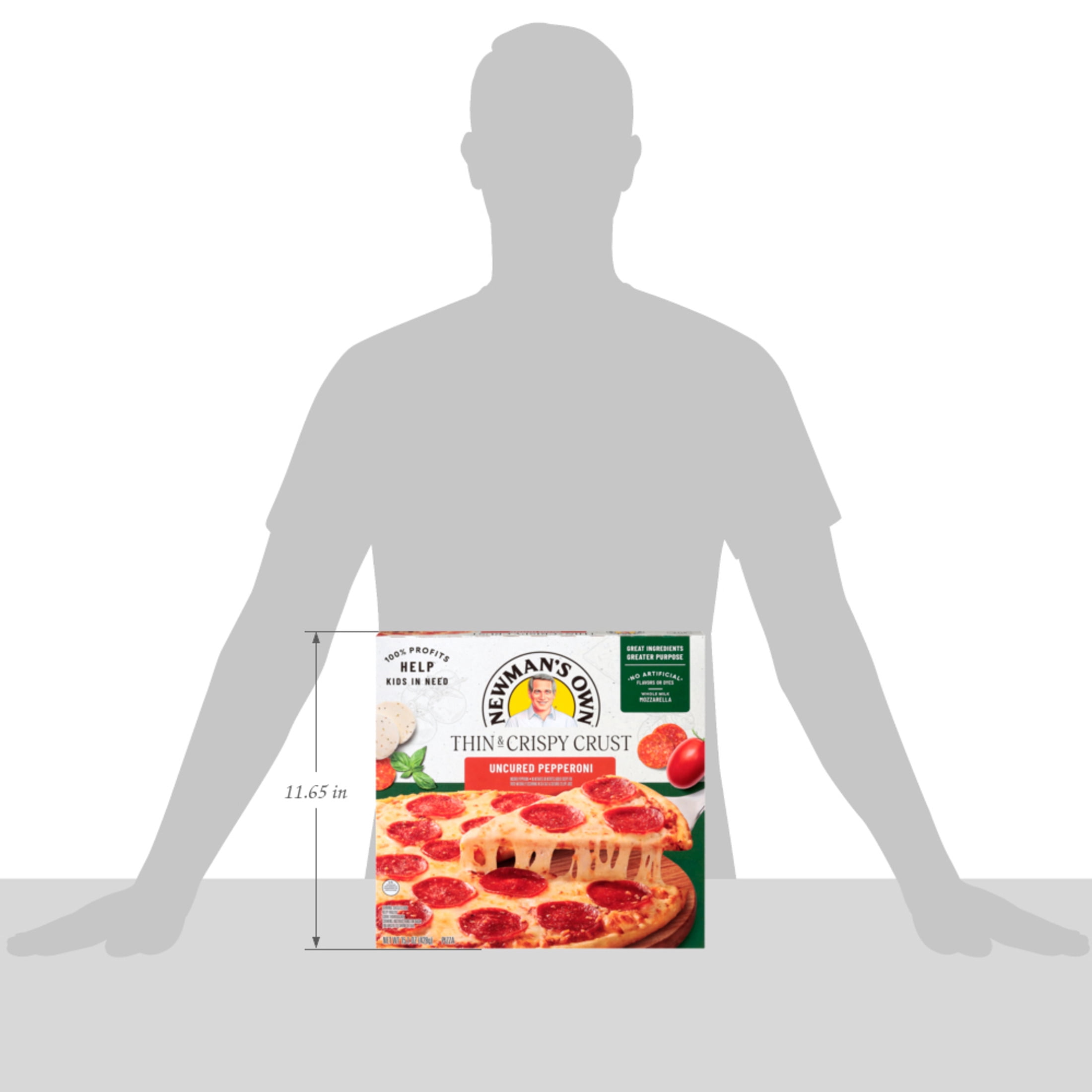 Newman's Own Thin & Crispy Crust Uncured Pepperoni High Protein Frozen Pizza, 15.1 oz