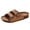 Brown, variant on 100% Leather Kids Sandals - Natural Cork Footbed Non-Slip Slides for Kids - Lightweight Boys & Girls Sandals - Water-Resistant Girls & Boys Sandals (Brown, 5)