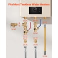 thumbnail image 4 of Kit para calentador de agua VEVOR, kit de reparación de plomería de agua fría y caliente de 3/4 de pulgada con válvulas de aislamiento de 600 WOG, manguera de gas de doble capa, 4 of 9