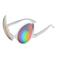 thumbnail image 1 of Alien adulto disfraces gafas Alien gafas de sol Cosplay disfraz Lente colorida con m plateado Colcomx Lentes extraterrestres divertidos, 1 of 3