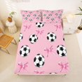 thumbnail image 5 of Manfei Cute Ribbon Bowtie Bed Sheets,American Soccer Full Size Sheets,4pcs,1 Flat Sheet,1 Fitted Sheet and 2 Pillowcases, 5 of 6