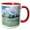Red/White, variant on 3drose, Guam Territory. Hotels Line Beach with Clear Tropical Waters., 15oz Mug