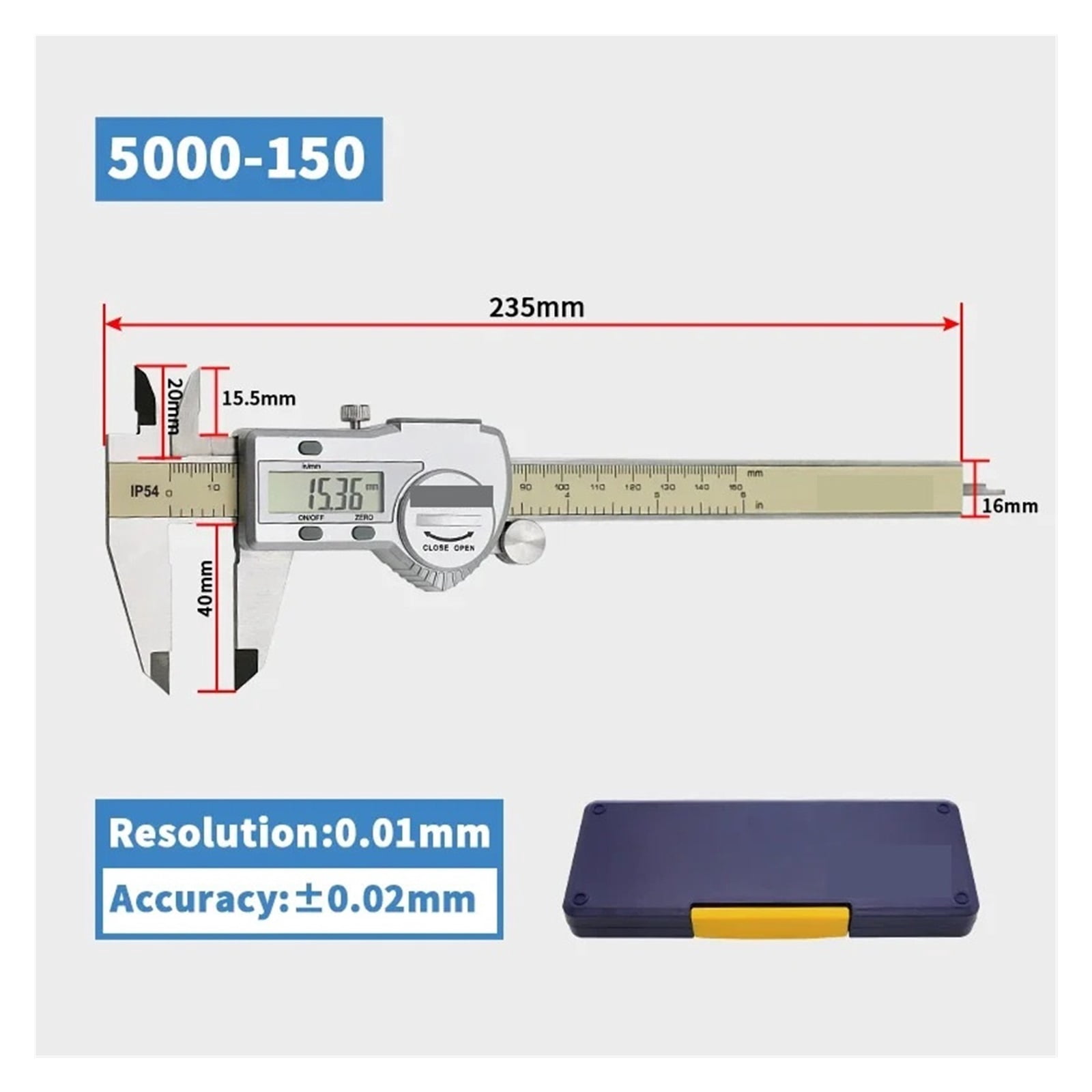 Digital Caliper 0-150 Mm/6" Stainless Steel Digital Caliper Vernier Caliper Gauge Micrometer Electronic ,Easy to Use