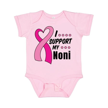 

Inktastic Breast Cancer Awareness I Support My Noni with Pink Ribbon Gift Baby Boy or Baby Girl Bodysuit