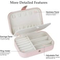 thumbnail image 6 of LQQBOX Jewelry Organizer Box Travel Jewelry Case,Jewelry Boxes for Women,Small Double Layer Mini Jewelry Display Holder for Rings Earrings Necklace Bracelets,Best Gift Box for Girls Women,Pink, 6 of 7