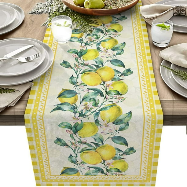 Yellow Table Runner Summer Lemon Table Runners Lemon Decorations for