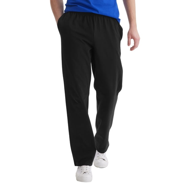 Pantalones deportivos Hanes Essentials de punto de algodón para hombre, color negro, 3XL