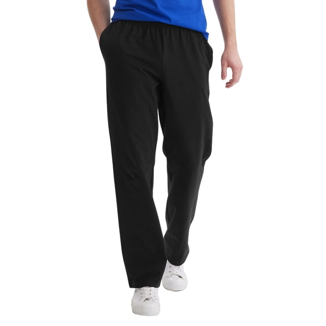 Pantalones deportivos Hanes Essentials de punto de algodón para hombre, color negro, 3XL