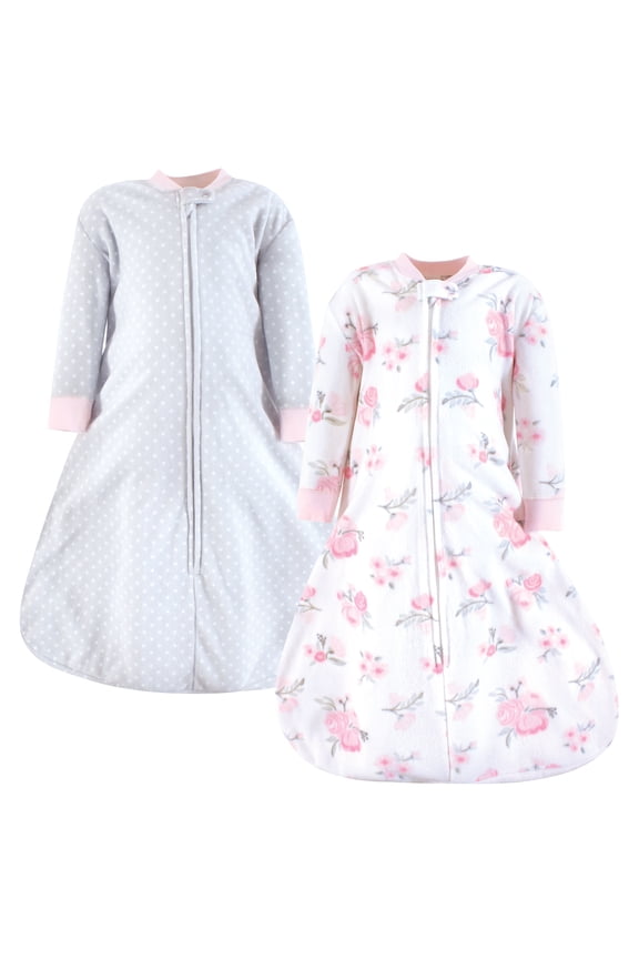 Infant Girl Long-Sleeve Fleece Sleeping Bag, Basic Pink Floral, 12-18 Months