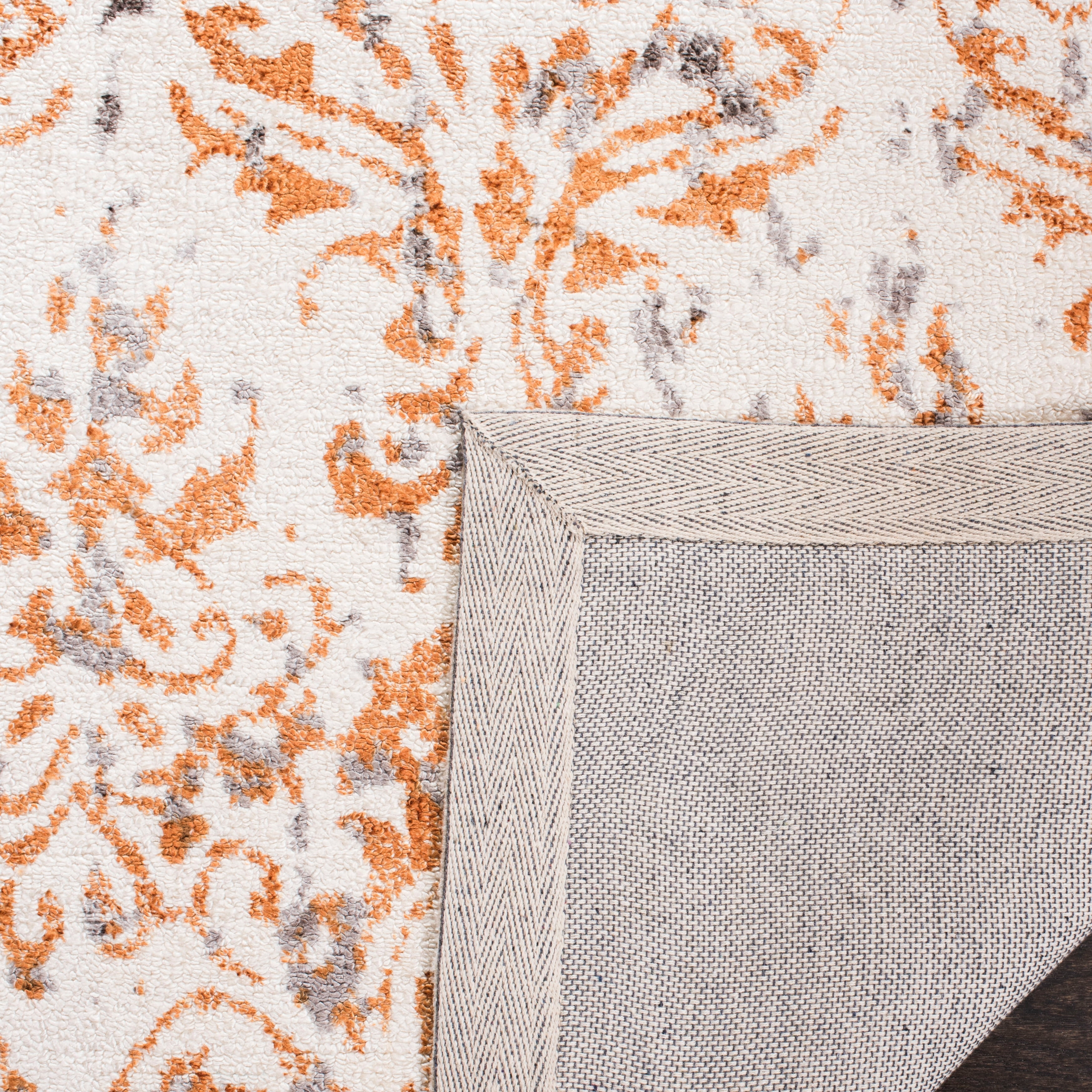 SAFAVIEH Expression Kliment Abstract Overdyed Area Rug, Ivory/Rust, 8' x 10'