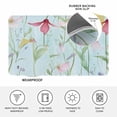thumbnail image 4 of Blue Pink Green Floral Doormat Outdoor Entrance 24"x36", Seasonal Botanical Blooms Absorb Moisture Dirt Door Mats, Non-Slip Rubber Backing Floor Mats Indoor, Low-Profile Front Door Rugs, 4 of 9