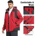thumbnail image 6 of Lavenicole Men's Waterproof Ski Jacket Fleece Lined Warm Winter Snow Coat Mountain Windbreaker Hooded Raincoat, 6 of 6