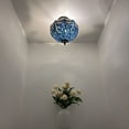 thumbnail image 3 of Tiffany Ceiling Lights Fixture Blue Stained Glass Dragonfly LED Bulbs Included for Living Room Bedroom Kitchen 12”W*12”D*12”H, 3 of 7
