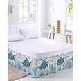thumbnail image 2 of Turtle Bed Skirt Cal King Size,Blue Coastal Starfish Ocean Coral Nautical Wrap Around Bed Skirting with Adjustable Elastic Strap,Dust Ruffled Pleated Bedskirts 16 Inch Drop for Bedroom Cal King Beds, 2 of 9