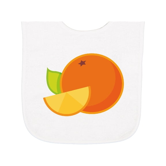 Inktastic Orange Fruit Baby Terry Cloth Bib