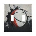 3 Gang Light Switch Cover Plate Ink Basketball Wall Plate Decorate