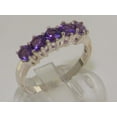 thumbnail image 2 of LBG British Made 14k White Gold Natural Amethyst Womens Anniversary Ring - 33 size options - Size 6.75, 2 of 8