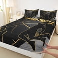 thumbnail image 5 of Erosebridal Gold Black Basketball Queen Sheet Sets, Sport Bed Set for Men and Boys, 4 Pieces, 1 Flat Sheet, 1 Fitted Sheet and 2 Pillowcases, 5 of 6