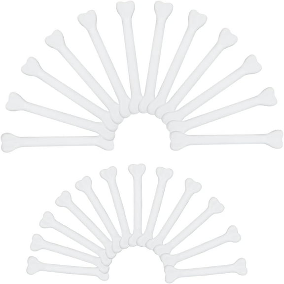 32Pcs Plastic Bones Decor Bone Ornaments Bulk White Beige Holiday Scary Simulative Skulls Pendant Charm for Party Hanging Decoration Costume Cosplay DIY Crafts Supplies colorful