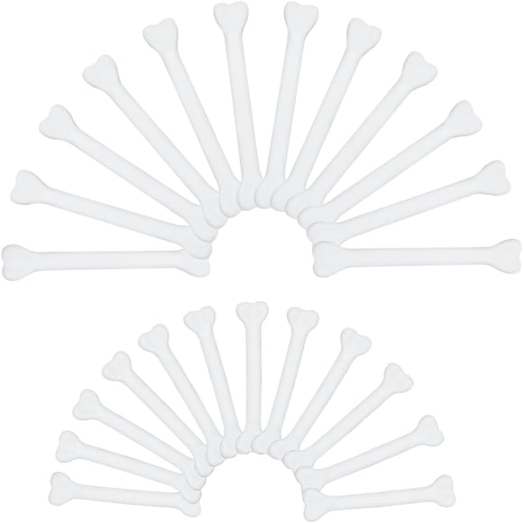32Pcs Plastic Bones Decor Bone Ornaments Bulk White Beige Holiday Scary Simulative Skulls Pendant Charm for Party Hanging Decoration Costume Cosplay DIY Crafts Supplies