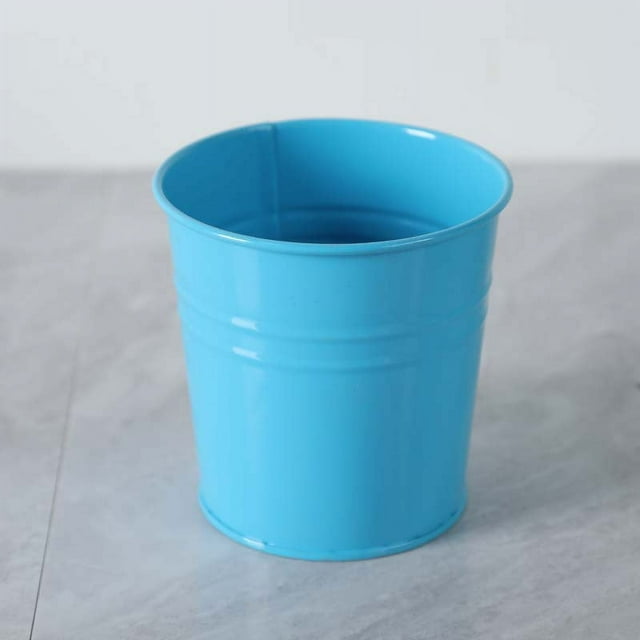 Xiao Hua Cubo de hierro para flores, cubo de hierro simple, mini maceta de hierro, maceta artística para suculentas, cubo de metal, maceta para jardinería doméstica (azul)