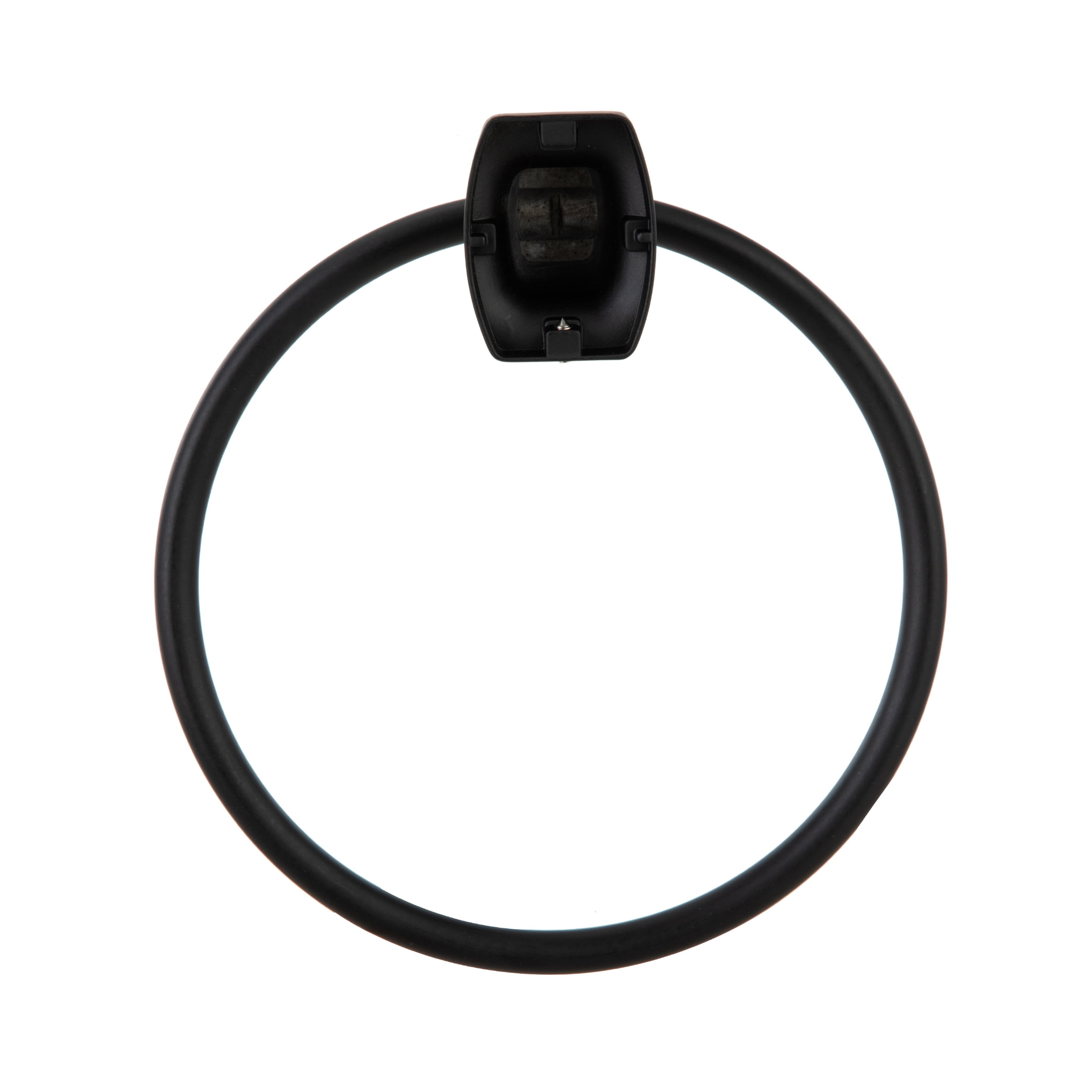 (4 pack) Mainstays Square Wall Mount Towel Ring, Matte Black, 7.1 in