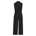 thumbnail image 5 of ABATAB Jumpsuits for Women Elegant V Neck Sleeveless Loose Romper Wide Leg Belted Casual Long Pants Business Dressy Outfits, 5 of 5