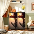 thumbnail image 6 of 4 Drawer Vertical Storage Dresser Sunset palm tree with Wood Top Fabric Pull Drawers, 6 of 8