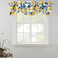 thumbnail image 2 of Tie Up Valances for Windows, Lemon Adjustable Valance Curtains Window Treatment for Living Room/Bedroom, Watercolor Blue Yellow Branch Summer Spring Rod Pocket Kitchen Curtains & Drapes 42x18 Inch, 2 of 9