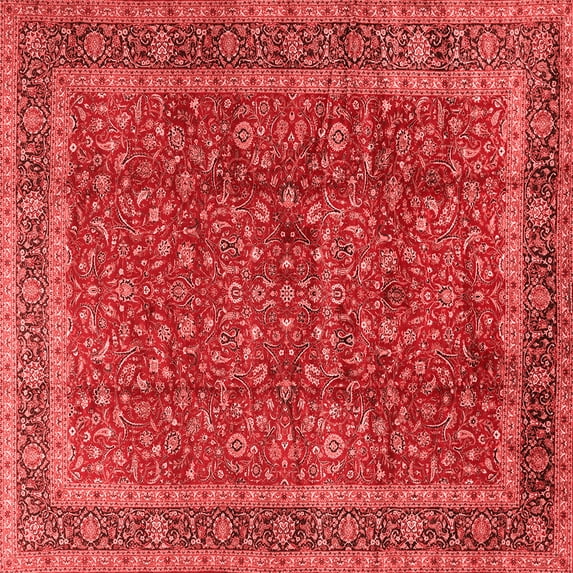 Ahgly Company Indoor Square Persian Red Traditional Area Rugs, 8' Square