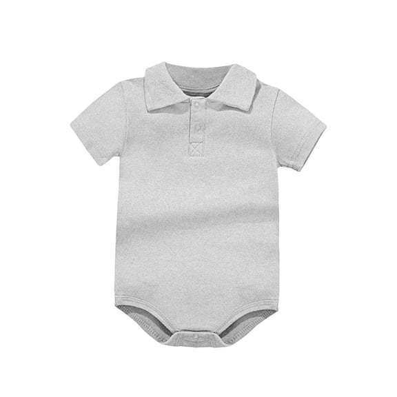 hengsof Baby Boys Short Sleeve Lapel Bodysuit, Comfort Cotton Summer Infant Casual Breathable Romper for 0-24 Months Newborn.