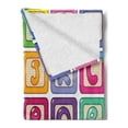 thumbnail image 2 of Cartoon Activity Soft Flannel Fleece Throw Blanket, Colorful English Alphabet Blocks Childrens Balloon Letter Design, Cozy Plush for Indoor and Outdoor Use, 50" x 60", Multicolor, by Ambesonne, 2 of 5