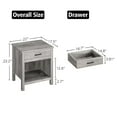 thumbnail image 7 of Farmhouse Square Nightstand, End Table with Storage Drawer for Bedroom Living Room, Grey, 7 of 7