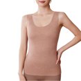 thumbnail image 1 of Sonducket Chaleco térmico sin mangas para mujer, ropa interior de Color sólido, Top básico cálido sin costuras, calentador elástico para clima frío, Camisetas sin mangas Café Sonducket AP013504-04, 1 of 6
