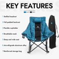 thumbnail image 3 of Dowinx Silla mecedora de camping de gran tamaño, silla de patio totalmente acolchada con bolsillo lateral y bolsa de transporte, sillón reclinable portátil con respaldo alto con reposacabezas, soporta, 3 of 5