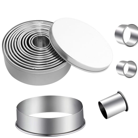 Nmkwnr 11 Pack Cookie Biscuit Cutter Set Stainless Steel Biscuit Mold Round Baking Molds for Kitchen, Baking