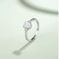 thumbnail image 3 of cacestone jewelers Created Opal Rings for Women Sterling Silver 4-prong Halo White Opal Cubic Zirconia Engagement Wedding Ring Fine Jewelry for Women Size 7, 3 of 4