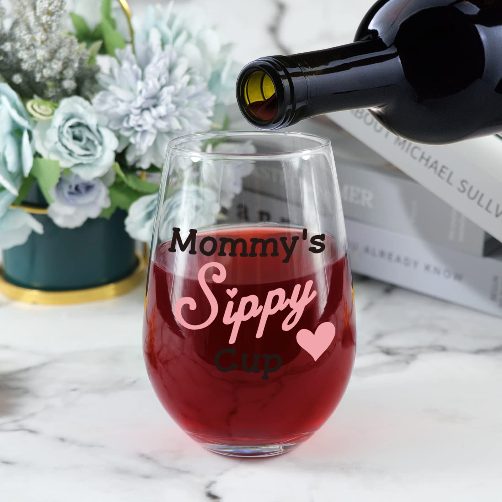 Mom Juice Wine Tumbler Mom Sippy Cup Funny Wine Glass Mom 
