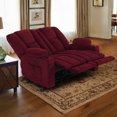 thumbnail image 3 of MCombo Power Loveseat Recliner w/ Massage USB Port for Living Room Burgundy Fabric 6025, 3 of 9