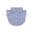 thumbnail image 1 of Chemisier pour Femmes à Col Ras du Cou avec Revers Détachable, Faux Col, Blouse, Hauts, Rayé, 1 of 7