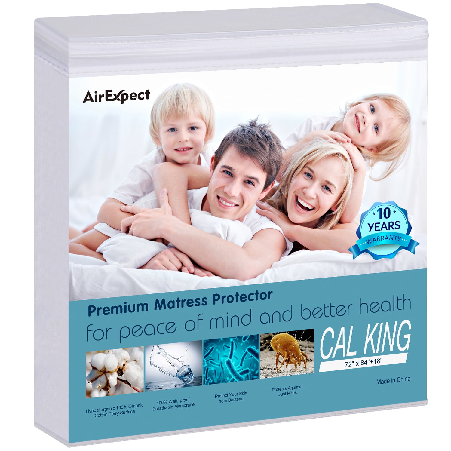 Waterproof Mattress Protector, 100 Organic Cotton Hypoallergenic Breathable Mattress Pad Cover