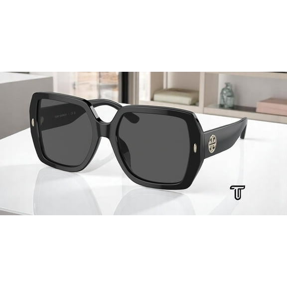 Tory Burch TY 7191U Plastic Womens Square Sunglasses Black 54mm Adult